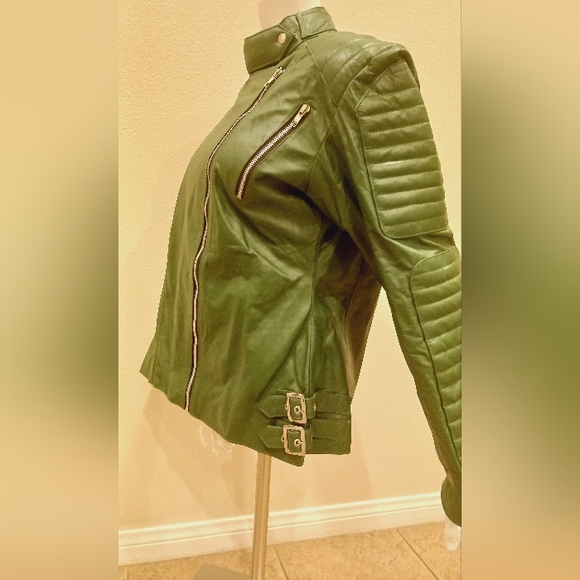 Women Genuine Leather Jacket Motorcycle size XXL - Picture 4 of 11